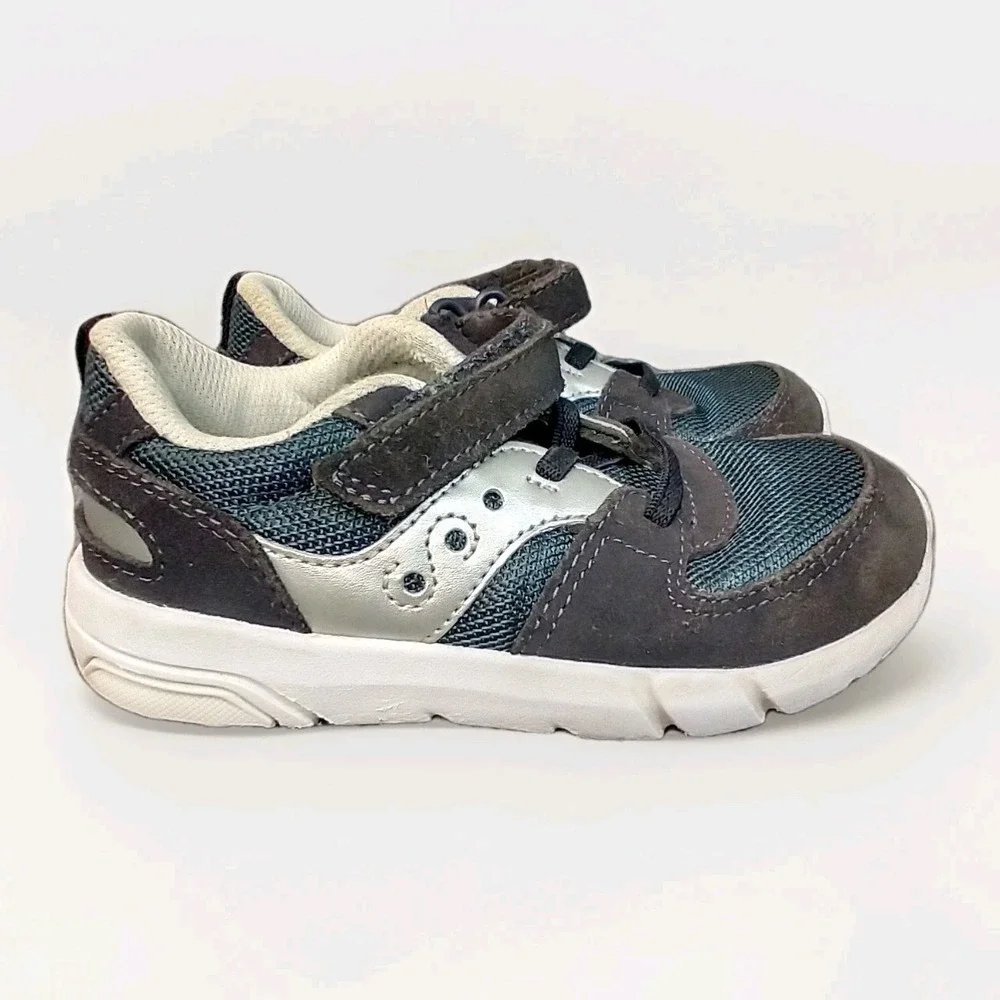 Saucony Jazz Lite 2.0 Kids Sneakers Charcoal Grey Silver‎ SL265117 Size 11M